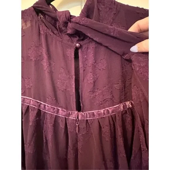 NWT Revolve Tularosa Sienna Purple Lace Long Sleeve Mini Dress Size XL